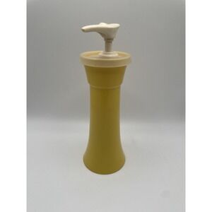 Vintage Tupperware YELLOW Mustard Dispenser With Pump and Lid